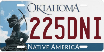 OK license plate 225DNI