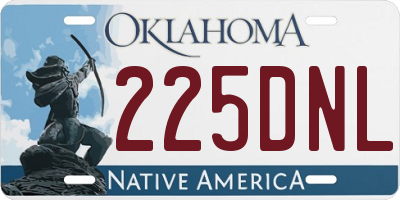 OK license plate 225DNL