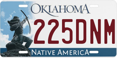 OK license plate 225DNM