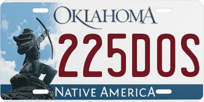OK license plate 225DOS