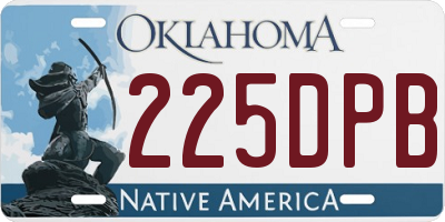 OK license plate 225DPB