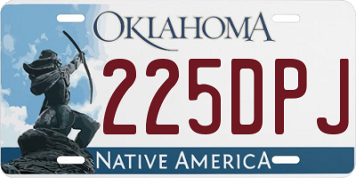 OK license plate 225DPJ