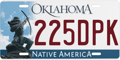 OK license plate 225DPK