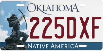 OK license plate 225DXF