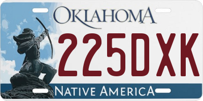 OK license plate 225DXK