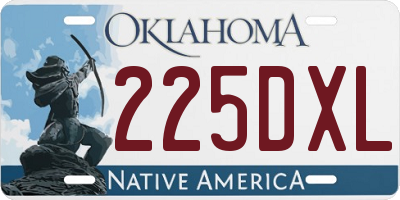 OK license plate 225DXL
