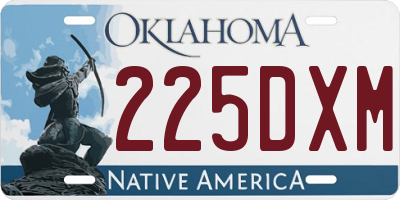 OK license plate 225DXM
