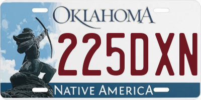 OK license plate 225DXN