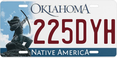 OK license plate 225DYH