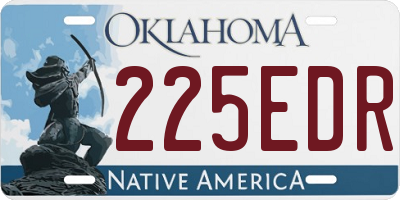 OK license plate 225EDR