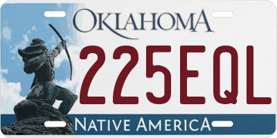 OK license plate 225EQL
