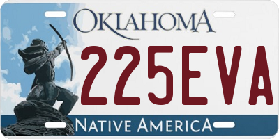 OK license plate 225EVA