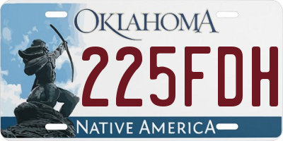 OK license plate 225FDH