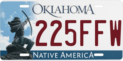 OK license plate 225FFW