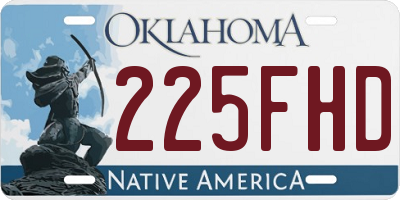 OK license plate 225FHD