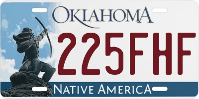 OK license plate 225FHF