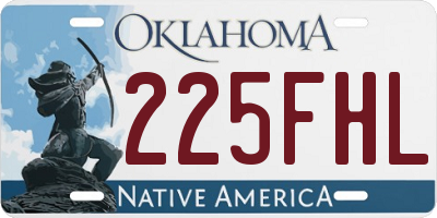OK license plate 225FHL