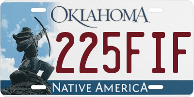 OK license plate 225FIF