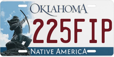 OK license plate 225FIP