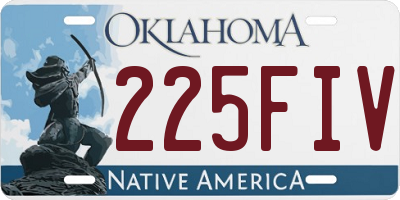 OK license plate 225FIV