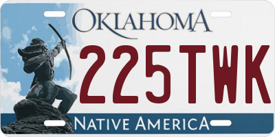 OK license plate 225TWK