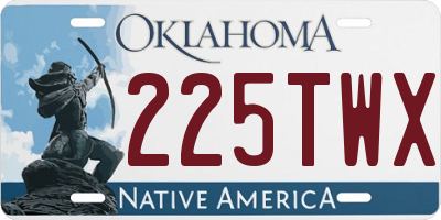 OK license plate 225TWX