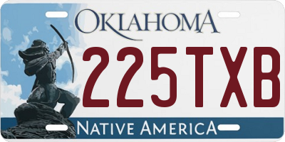 OK license plate 225TXB