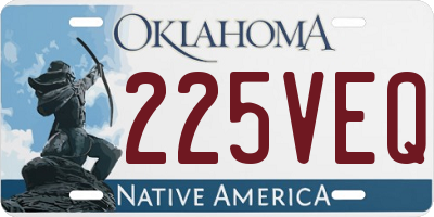 OK license plate 225VEQ