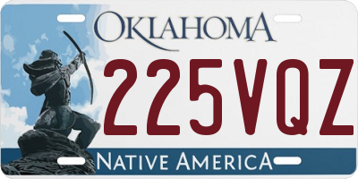OK license plate 225VQZ