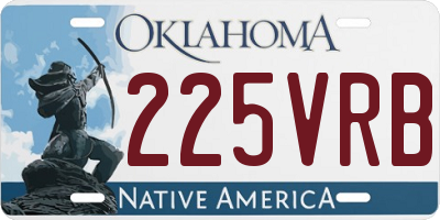 OK license plate 225VRB