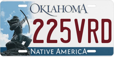 OK license plate 225VRD