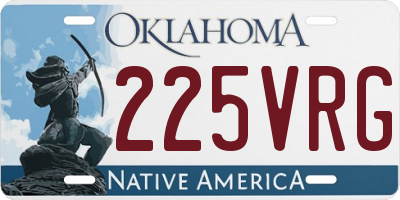 OK license plate 225VRG