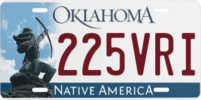OK license plate 225VRI