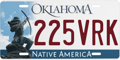 OK license plate 225VRK