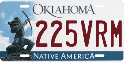 OK license plate 225VRM