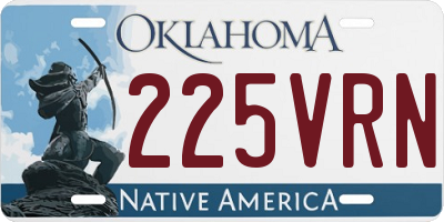 OK license plate 225VRN