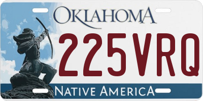 OK license plate 225VRQ