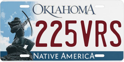 OK license plate 225VRS