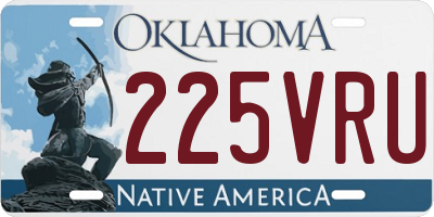 OK license plate 225VRU