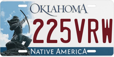 OK license plate 225VRW