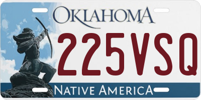 OK license plate 225VSQ