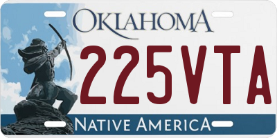OK license plate 225VTA