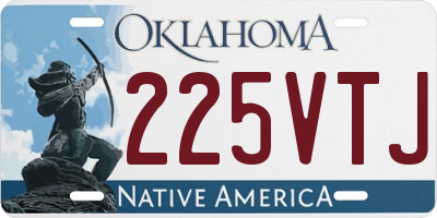 OK license plate 225VTJ