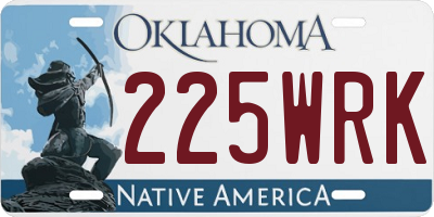 OK license plate 225WRK