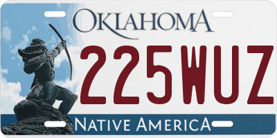 OK license plate 225WUZ