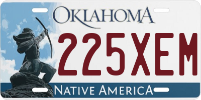 OK license plate 225XEM