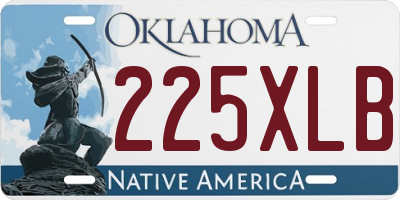 OK license plate 225XLB