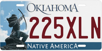 OK license plate 225XLN