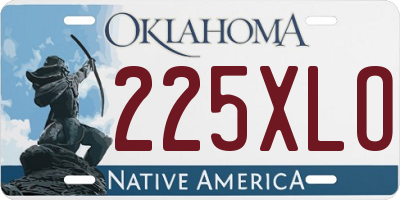 OK license plate 225XLO