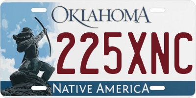 OK license plate 225XNC